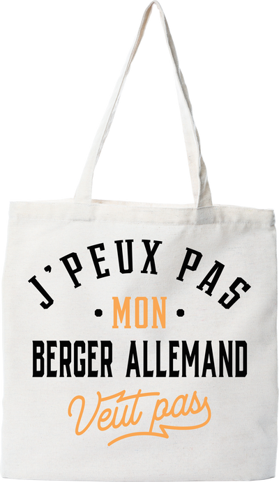 Tote bag coton recyclé j peux pas berger allemand