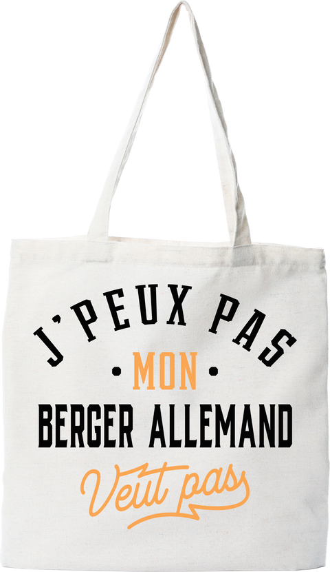 Tote bag coton recyclé j peux pas berger allemand