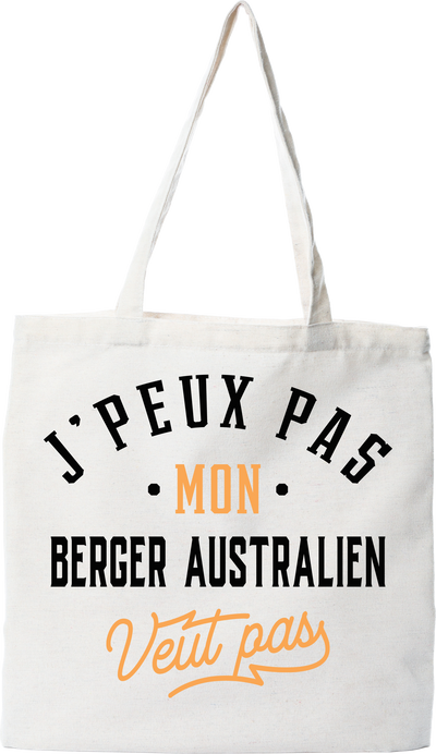 Tote bag coton recyclé j peux pas berger australien