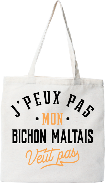 Tote bag coton recyclé j peux pas bichon maltais