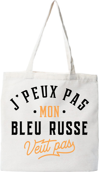 Tote bag coton recyclé j peux pas bleu russe