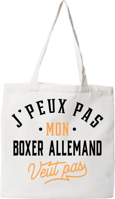 Tote bag coton recyclé j peux pas boxer allemand