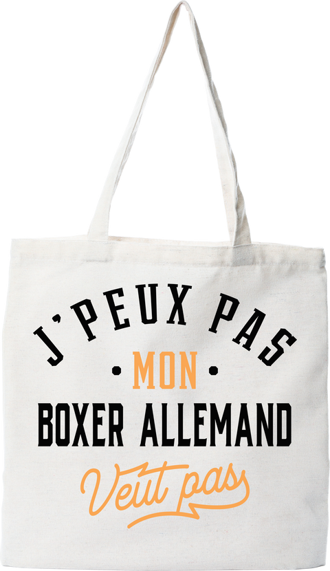 Tote bag coton recyclé j peux pas boxer allemand