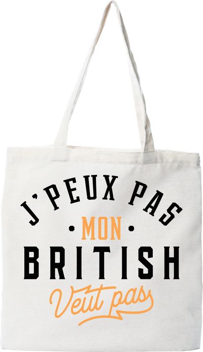 Tote bag coton recyclé j peux pas british