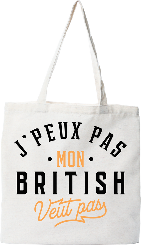 Tote bag coton recyclé j peux pas british