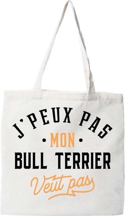 Tote bag coton recyclé j peux pas bull terrier