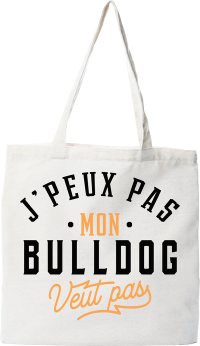 Tote bag coton recyclé j peux pas bulldog