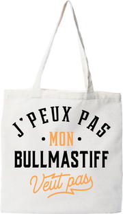 Tote bag coton recyclé j peux pas bullmastiff