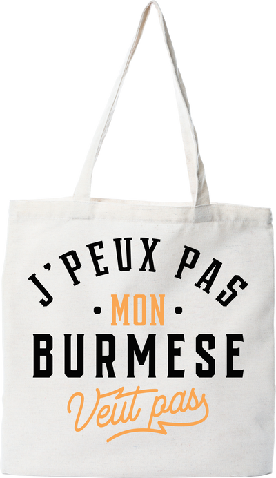 Tote bag coton recyclé j peux pas burmese