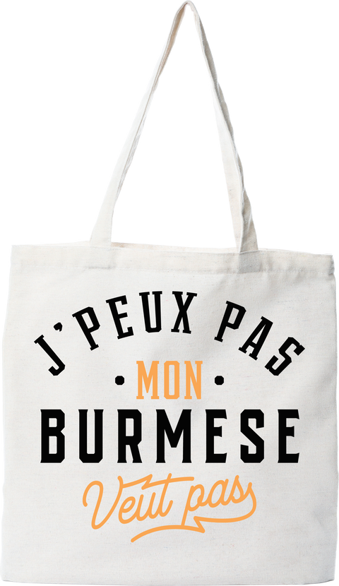 Tote bag coton recyclé j peux pas burmese