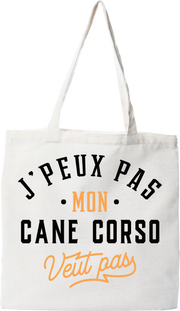 Tote bag coton recyclé j peux pas cane corso