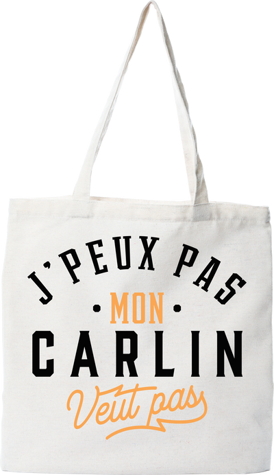 Tote bag coton recyclé j peux pas carlin