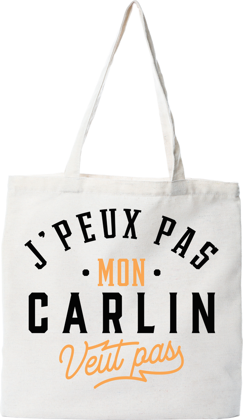 Tote bag coton recyclé j peux pas carlin
