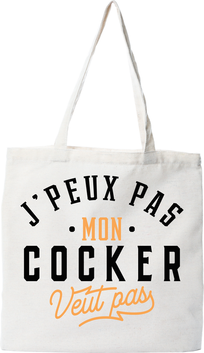 Tote bag coton recyclé j peux pas cocker