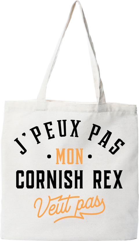 Tote bag coton recyclé j peux pas cornish rex