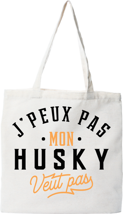 Tote bag coton recyclé j peux pas husky