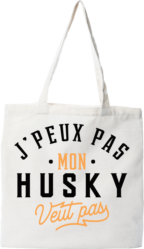 Tote bag coton recyclé j peux pas husky