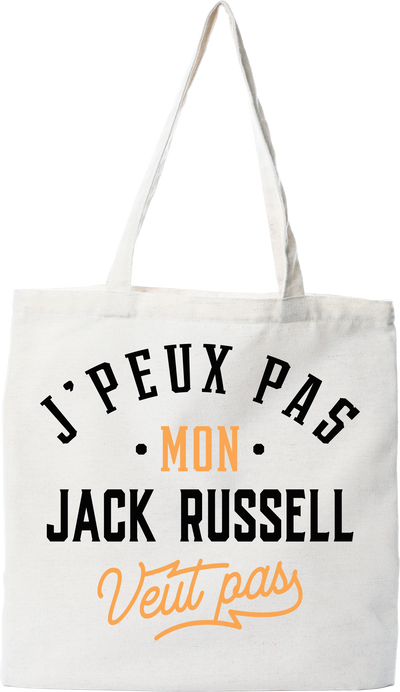 Tote bag coton recyclé j peux pas jack russel