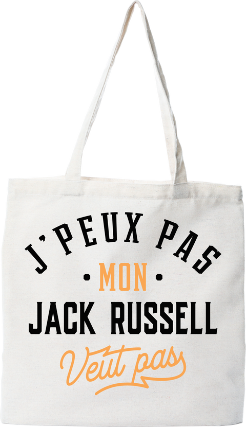 Tote bag coton recyclé j peux pas jack russel