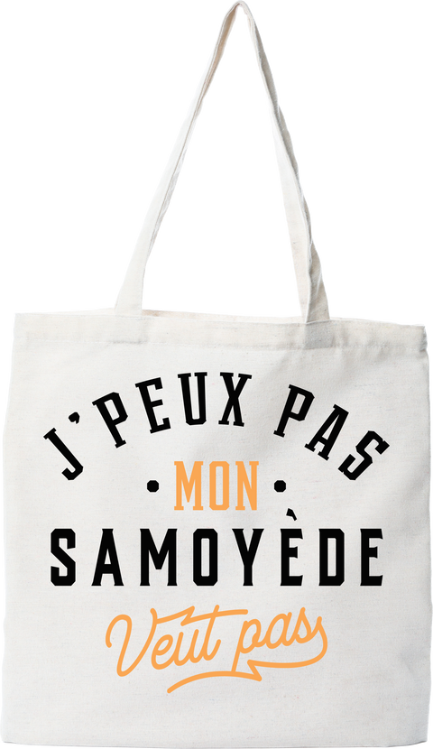 Tote bag coton recyclé j peux pas samoyede