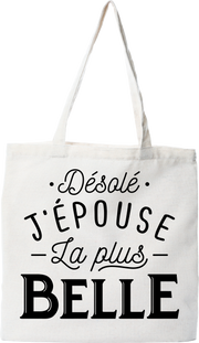 Tote bag coton recyclé j'épouse la plus belle