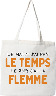 Tote bag coton recyclé j'ai la flemme