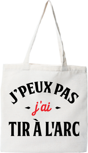 Tote bag coton recyclé j'ai tir à l'arc