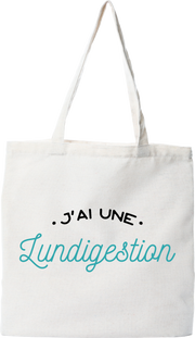 Tote bag coton recyclé j'ai une lundigestion