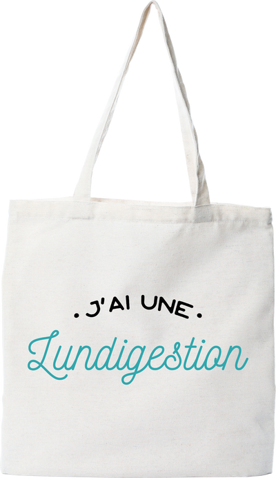 Tote bag coton recyclé j'ai une lundigestion