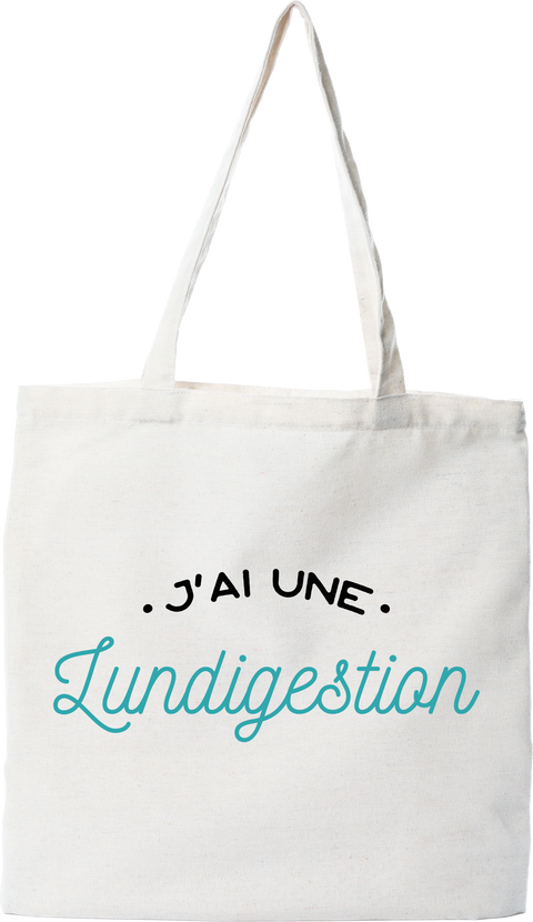 Tote bag coton recyclé j'ai une lundigestion
