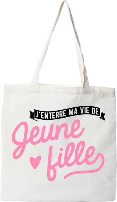 Tote bag coton recyclé j'enterre ma vie de jeune fille