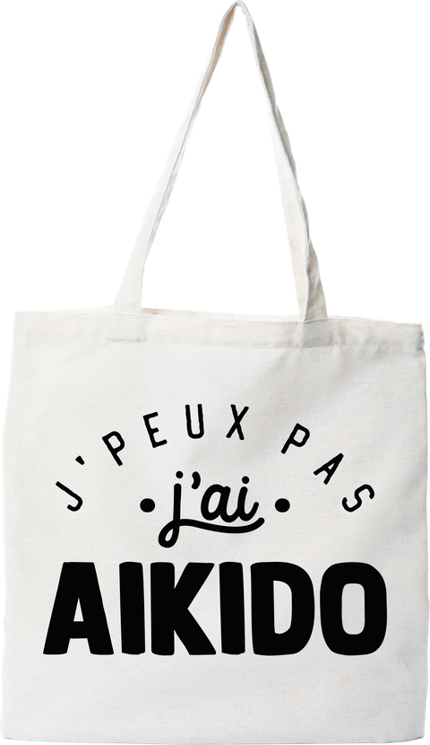 Tote bag coton recyclé j'peux pas j'ai aïkido 2