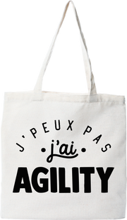Tote bag coton recyclé j'peux pas j'ai agility 2