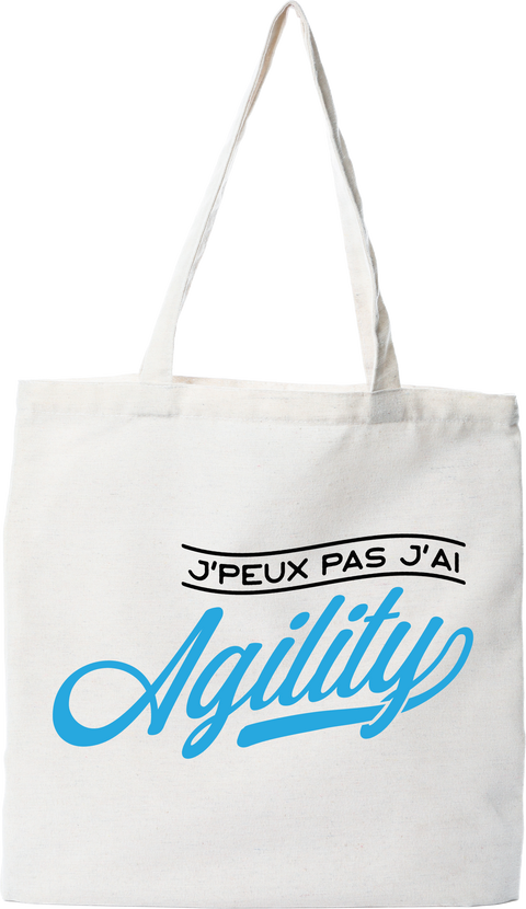 Tote bag coton recyclé j'peux pas j'ai agility