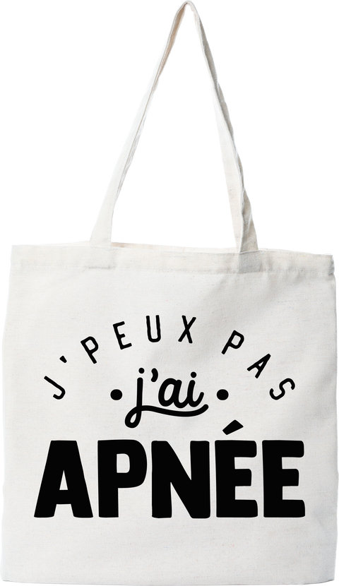Tote bag coton recyclé j'peux pas j'ai apnée 2