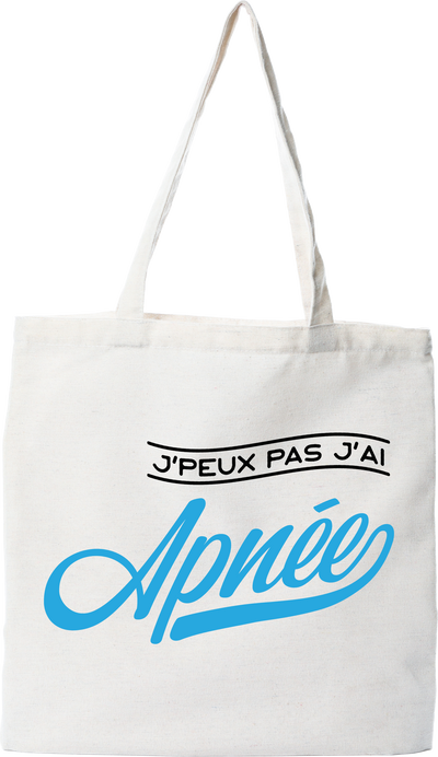 Tote bag coton recyclé j'peux pas j'ai apnée