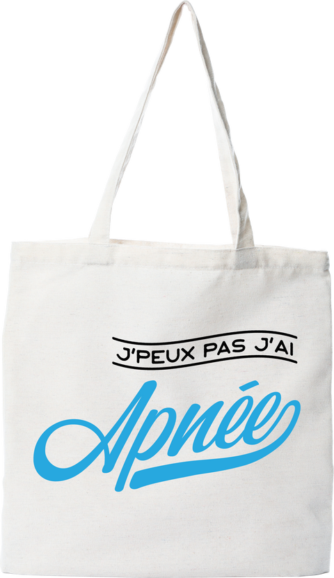 Tote bag coton recyclé j'peux pas j'ai apnée