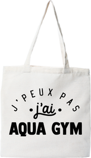 Tote bag coton recyclé j'peux pas j'ai aqua gym 2