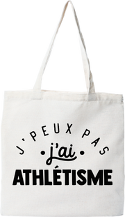 Tote bag coton recyclé j'peux pas j'ai athlétisme 2