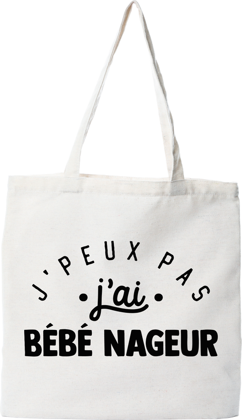 Tote bag coton recyclé j'peux pas j'ai bébé nageur 2