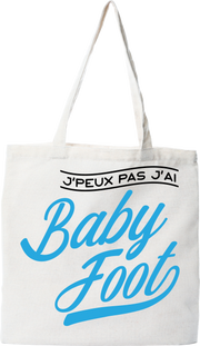 Tote bag coton recyclé j'peux pas j'ai baby foot