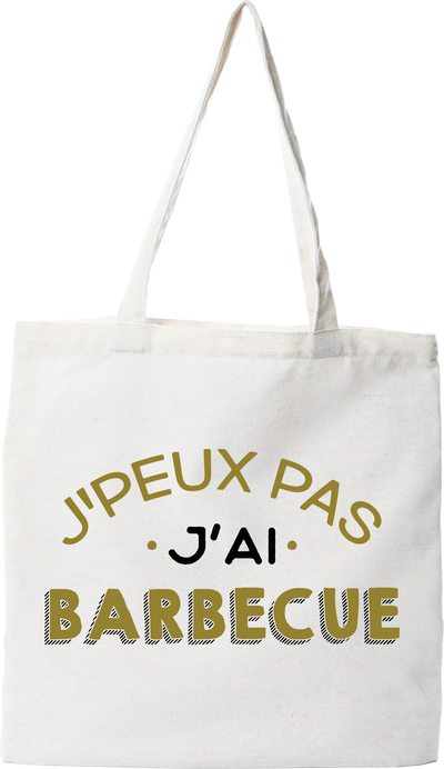 Tote bag coton recyclé j'peux pas j'ai barbecue