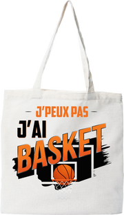 Tote bag coton recyclé j'peux pas j'ai basket