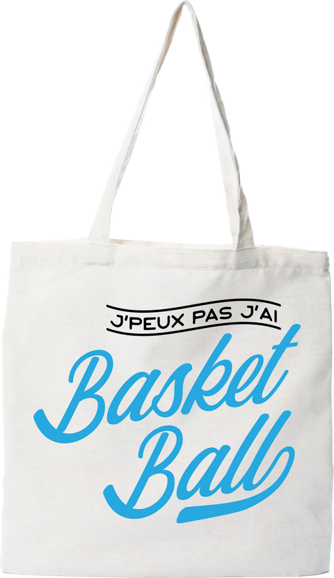 Tote bag coton recyclé j'peux pas j'ai basket ball