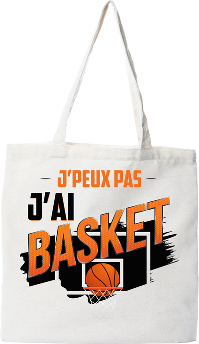 Tote bag coton recyclé j'peux pas j'ai basket