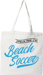 Tote bag coton recyclé j'peux pas j'ai beach soccer