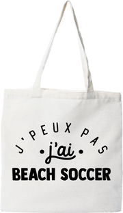 Tote bag coton recyclé j'peux pas j'ai beach soccer 2
