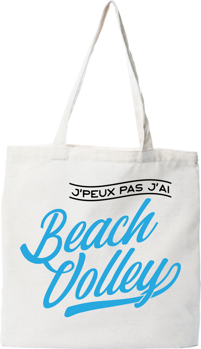 Tote bag coton recyclé j'peux pas j'ai beach volley
