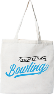 Tote bag coton recyclé j'peux pas j'ai bowling