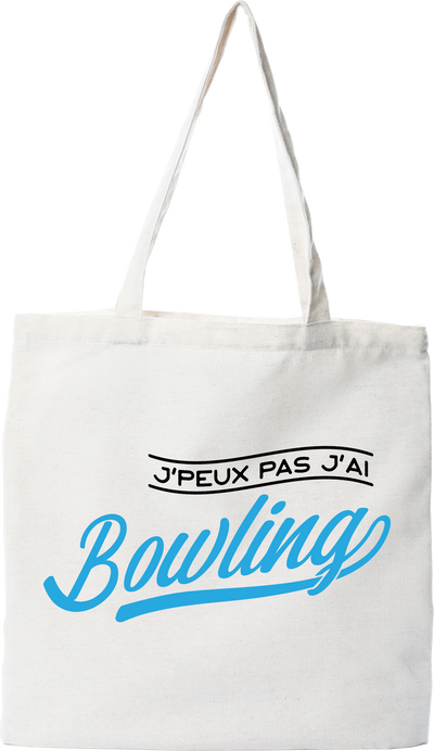 Tote bag coton recyclé j'peux pas j'ai bowling